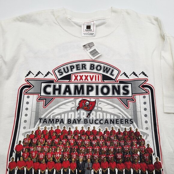Super Bowl XXXVII Tampa Bay Buccaneers Champions Shirt NFL Players 2003 SZ LG - Picture 12 of 12